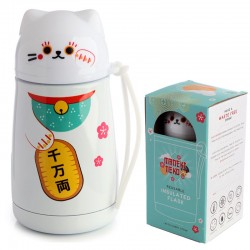 Botella Termo de Acero Inoxidable Frío y Calor - Forma de Gato de la Suerte Maneki Neko 300 ml