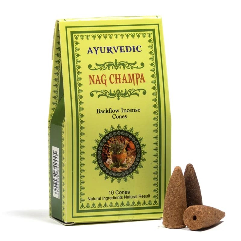CONOS DE INCIENSO DE REFLUJO- NAG CHAMPA AYURVÉDICO